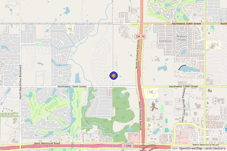 Map showing the location of HaleStorm Aesthetics and Wellness in Edmond, OK