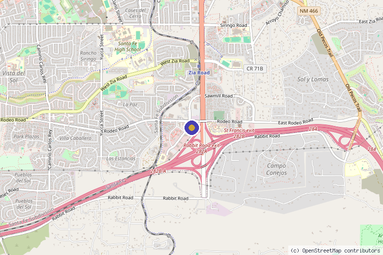 Map showing the location of Robyn Benson, DOM in Santa Fe, NM