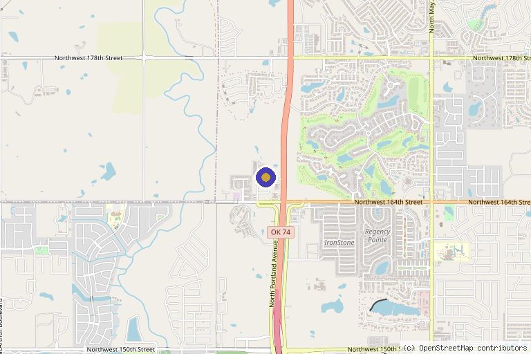 Map showing the location of Reflections Wellness & Aesthetics in Edmond, OK