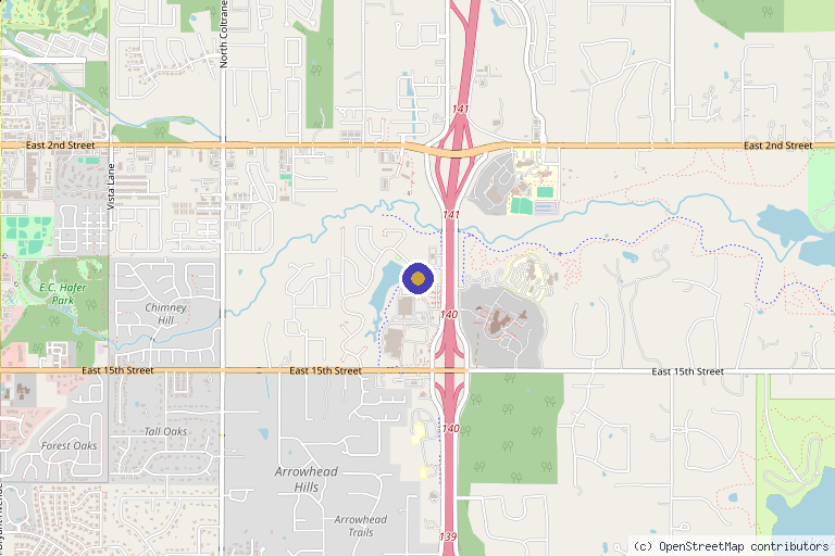 Map showing the location of David Jayne, MD in Edmond, OK