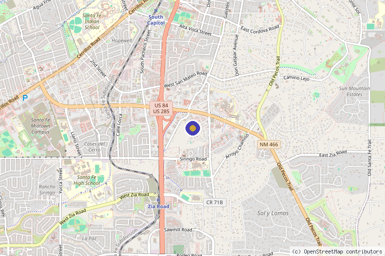 Map showing the location of Viva Skin by Dr Maali in Santa Fe, NM