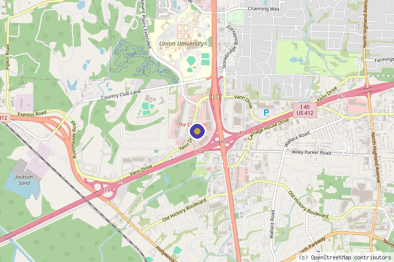 Map showing the location of Radiance Esthetics & Med Spa in Jackson, TN