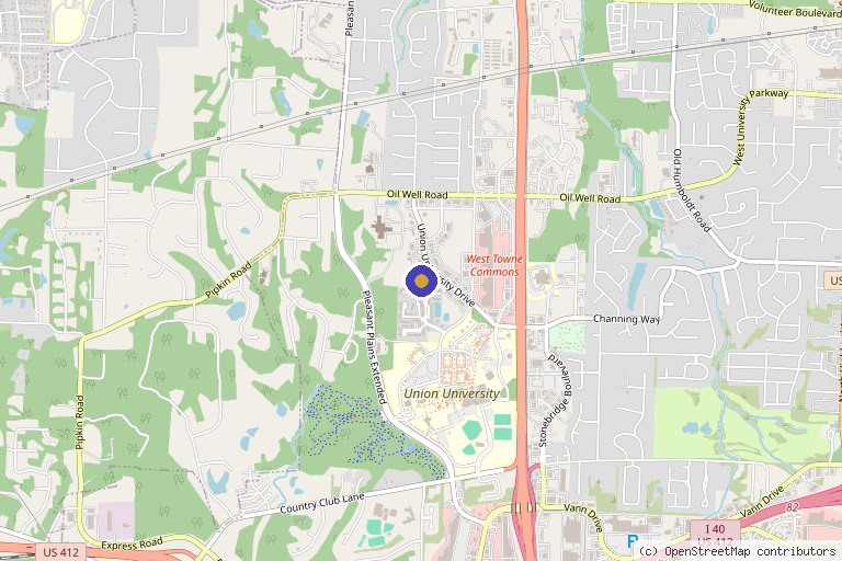 Map showing the location of Rejuvenate Wellness and MedSpa in Jackson, TN