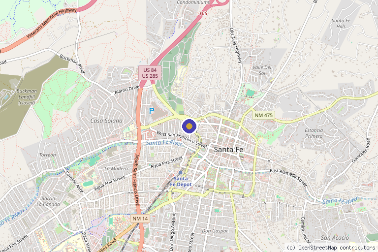 Map showing the location of Seamless Skin M.D. in Santa Fe, NM