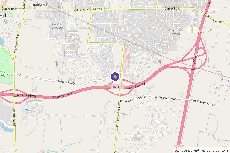 Map showing the location of Leon R. Scott, MD in Spring Hill, TN