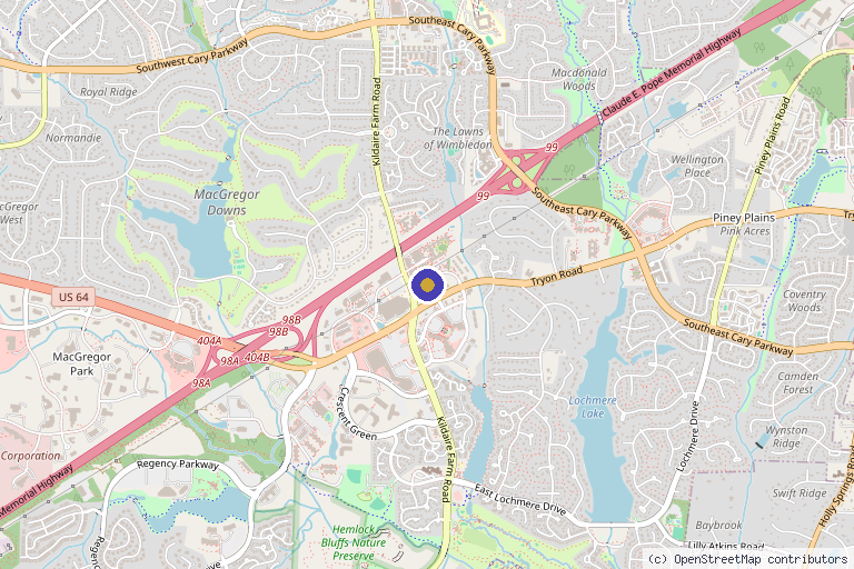 Map showing the location of Avail Aesthetics - Cary in Cary, NC