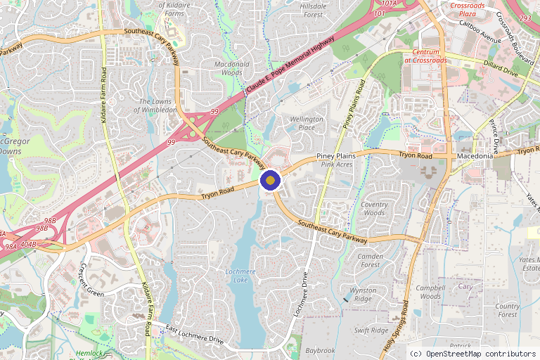 Map showing the location of Dr. Sameer Mathur, M.D. in Cary, NC
