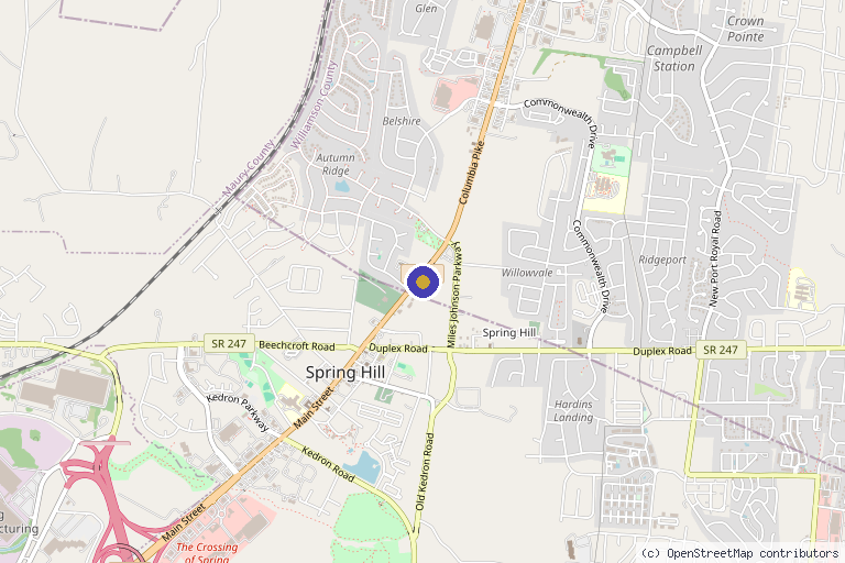 Map showing the location of Oomma Mmooa MD in Spring Hill, TN