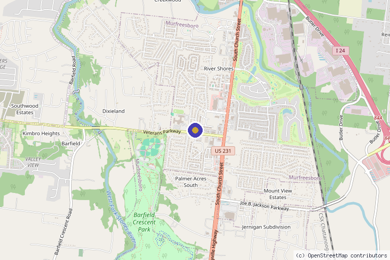 Map showing the location of Chambers Aesthetics in Murfreesboro, TN