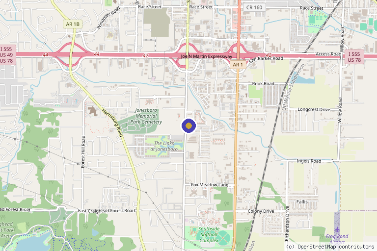 Map showing the location of Lux Lipo in Jonesboro, AR