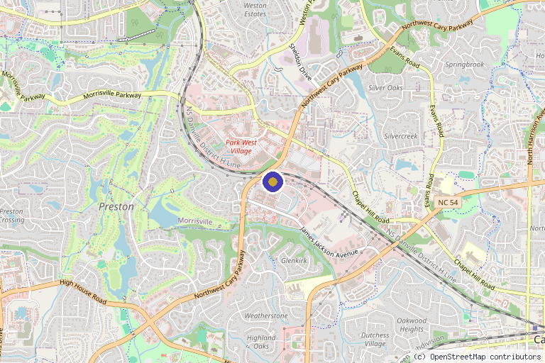 Map showing the location of Levogue Med Spa Cary in Cary, NC