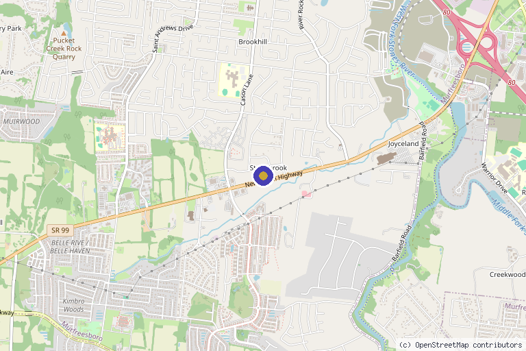 Map showing the location of BBeautiful Injectables in Murfreesboro, TN
