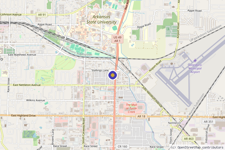 Map showing the location of Integrative Allergy & Wellness | Envisage Med Spa in Jonesboro, AR