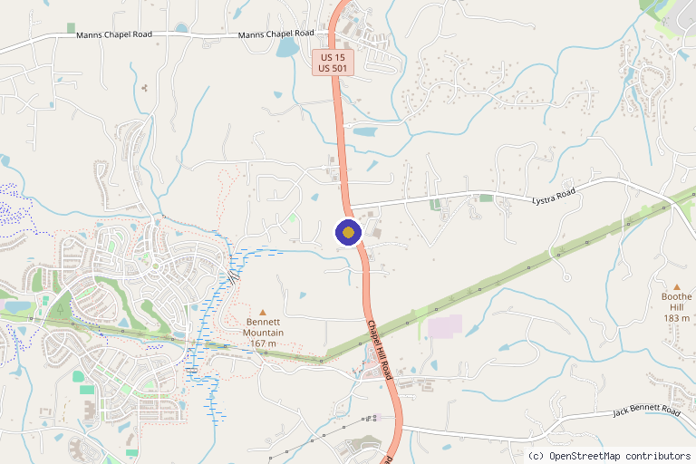 Map showing the location of Dermatology & Laser Center of Chapel Hill in Chapel Hill, NC