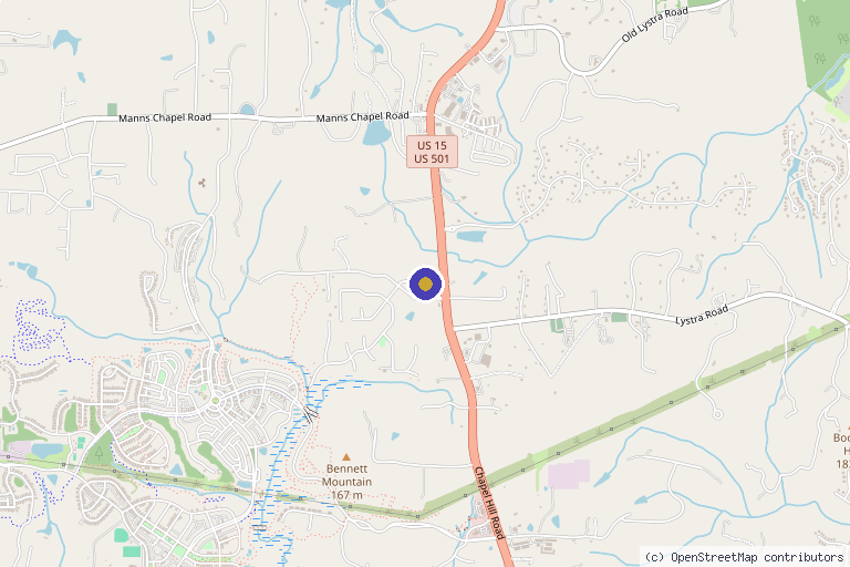 Map showing the location of MedSpa 501 in Chapel Hill, NC