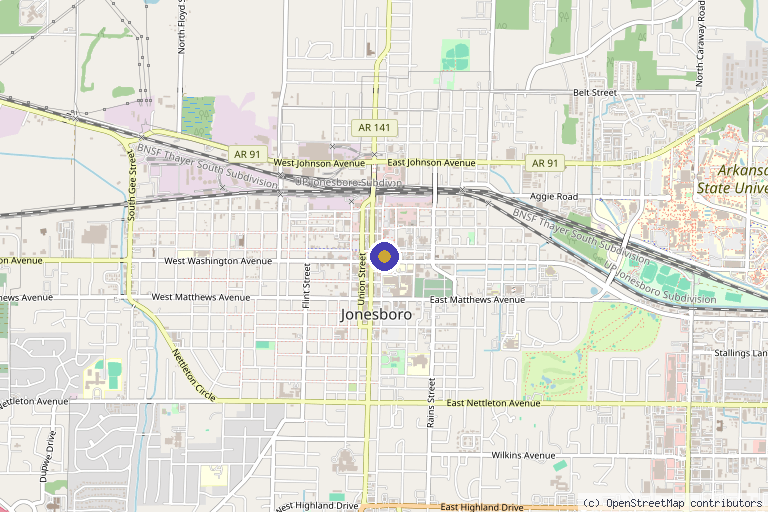 Map showing the location of Tox Doc | Mobile Aesthetic Medicine | Jonesboro in Jonesboro, AR