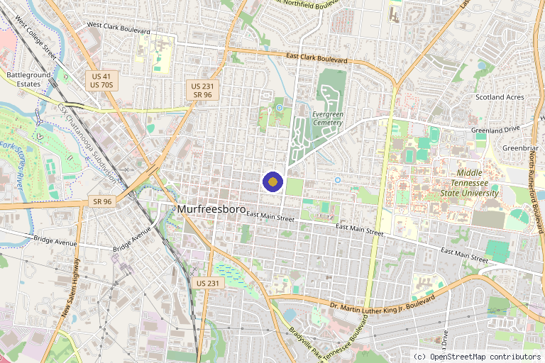 Map showing the location of Stones River Hydration and Wellness in Murfreesboro, TN