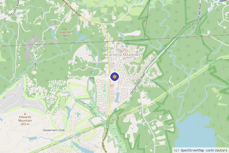 Map showing the location of Carolina Longevity in Chapel Hill, NC