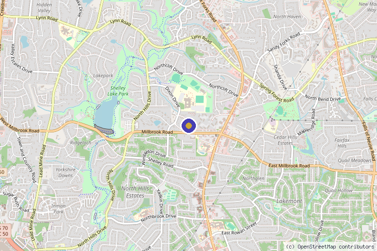Map showing the location of JP MED SPA in Raleigh, NC