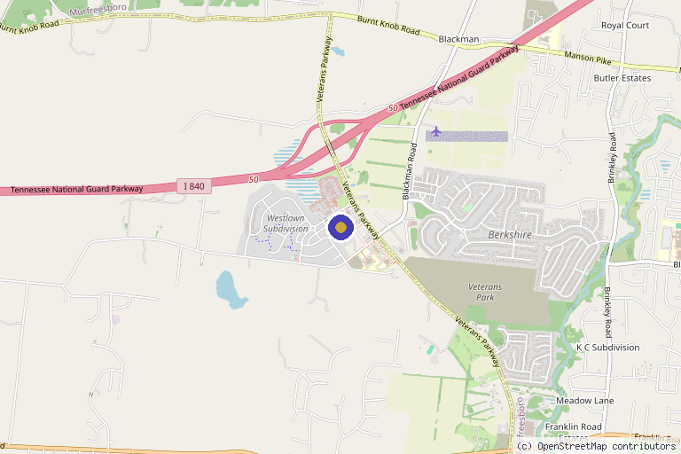 Map showing the location of VIP Weight Loss, Anti-Aging & Quick Care in Murfreesboro, TN