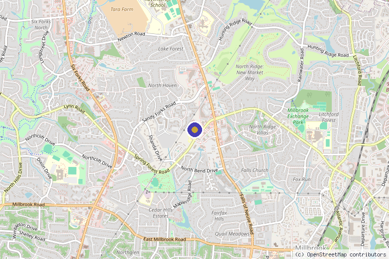 Map showing the location of Carolina Center for Restorative Medicine in Raleigh, NC