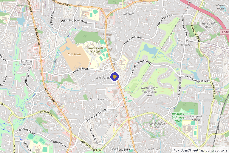 Map showing the location of Injectables by Dr. V in Raleigh, NC