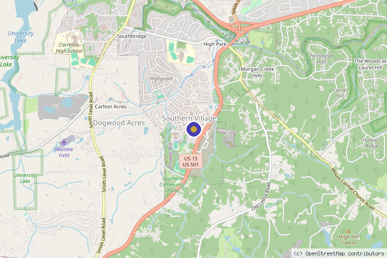 Map showing the location of Medical Day Spa of Chapel Hill in Chapel Hill, NC