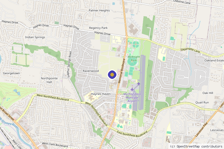 Map showing the location of Curate MedAesthetics - Murfreesboro in Murfreesboro, TN