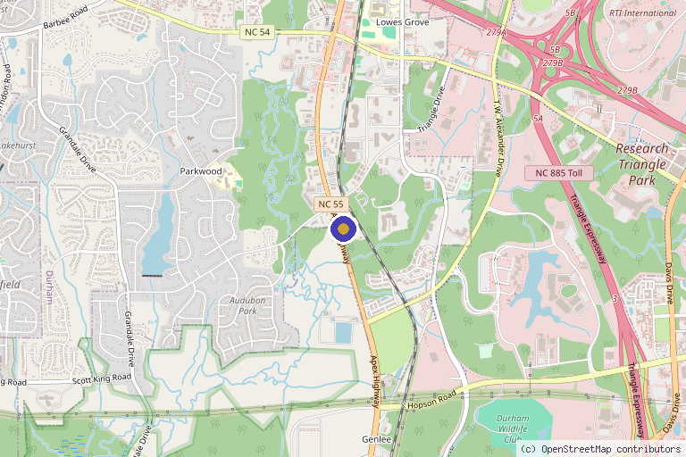Map showing the location of Restore and Rejuvenate Hydration in Durham, NC