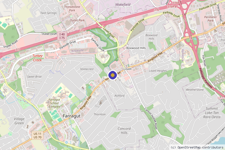 Map showing the location of Omni Functional Medicine in Knoxville, TN