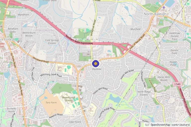 Map showing the location of Samaritan Sports Medicine: Benjamin Petty, MD in Raleigh, NC