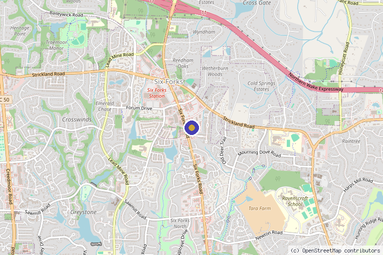 Map showing the location of BioFunctional Med in Raleigh, NC