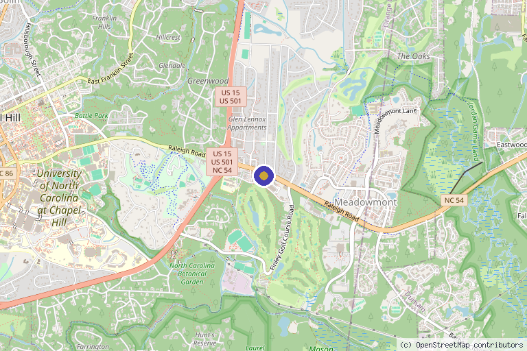 Map showing the location of Triangle Regen Medicine & Biologics Center in Chapel Hill, NC