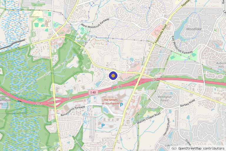 Map showing the location of Pain and Wellness Solutions of the Carolinas in Durham, NC