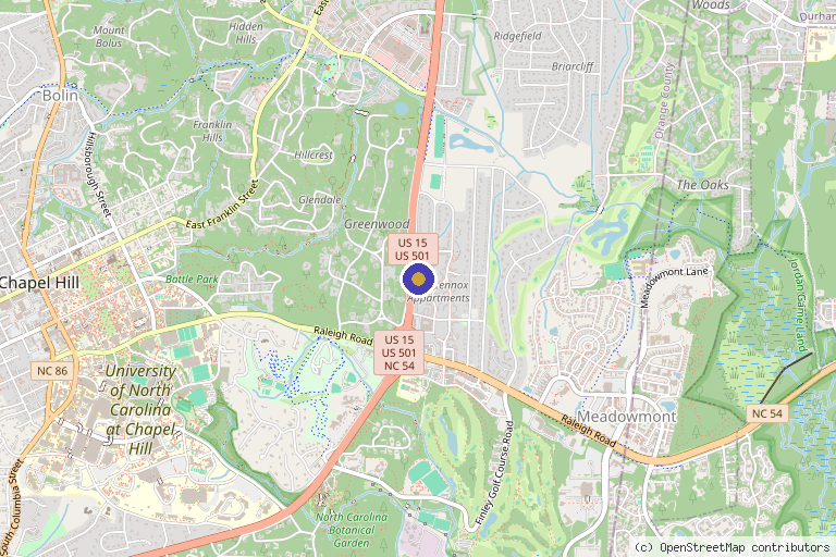 Map showing the location of New Image MD Medical Aesthetics in Chapel Hill, NC