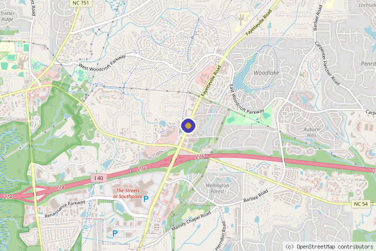 Map showing the location of New Life Health & Wellness in Durham, NC