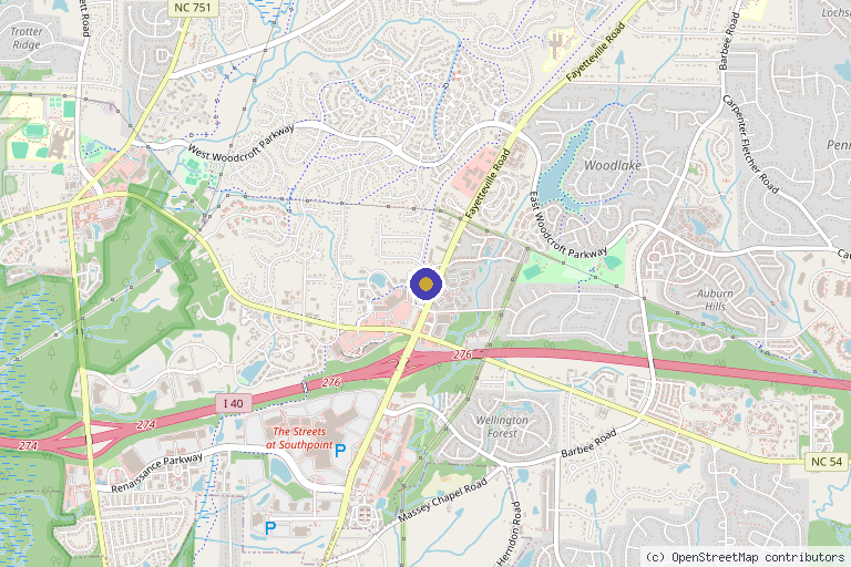 Map showing the location of Clearskin and Wellness Aesthetics in Durham, NC
