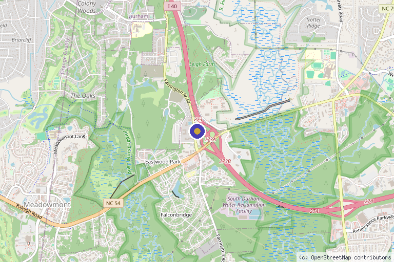 Map showing the location of Aesthetic Solutions in Chapel Hill, NC