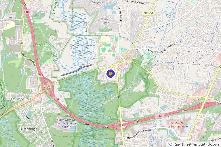 Map showing the location of The Functional Medicine Center in Durham, NC