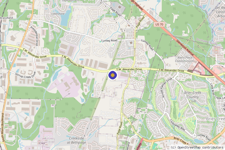 Map showing the location of Extivita-RTP in Durham, NC
