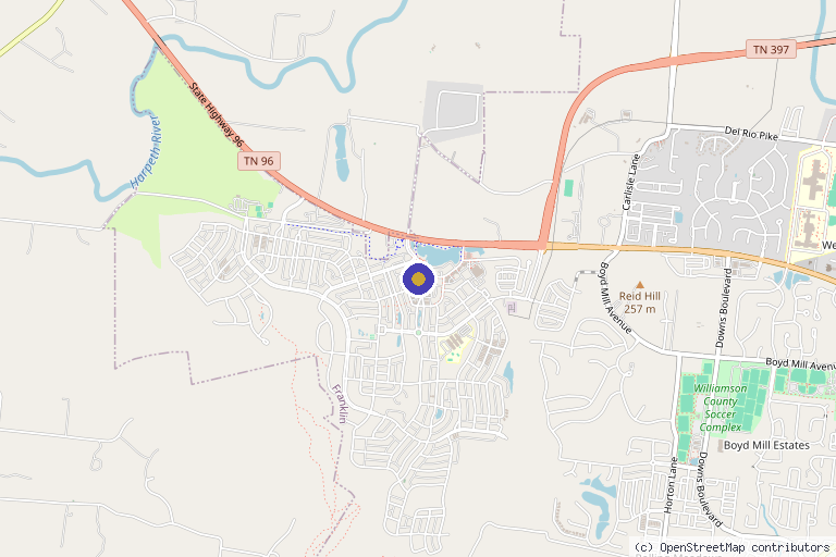 Map showing the location of ReWind Medical Solutions in Franklin, TN