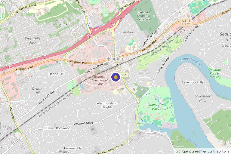 Map showing the location of Drip into Wellness in Knoxville, TN