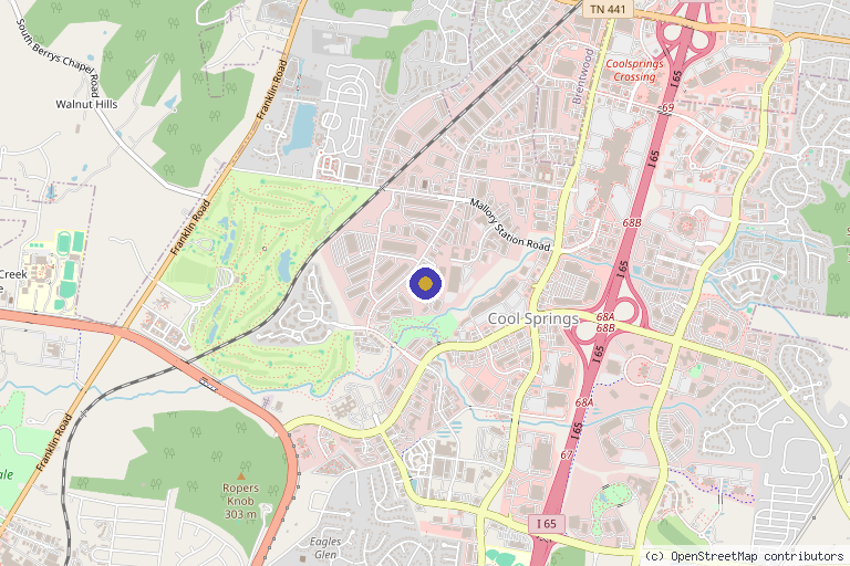 Map showing the location of APs Aesthetics and Wellness - Medical Spa in Franklin, TN
