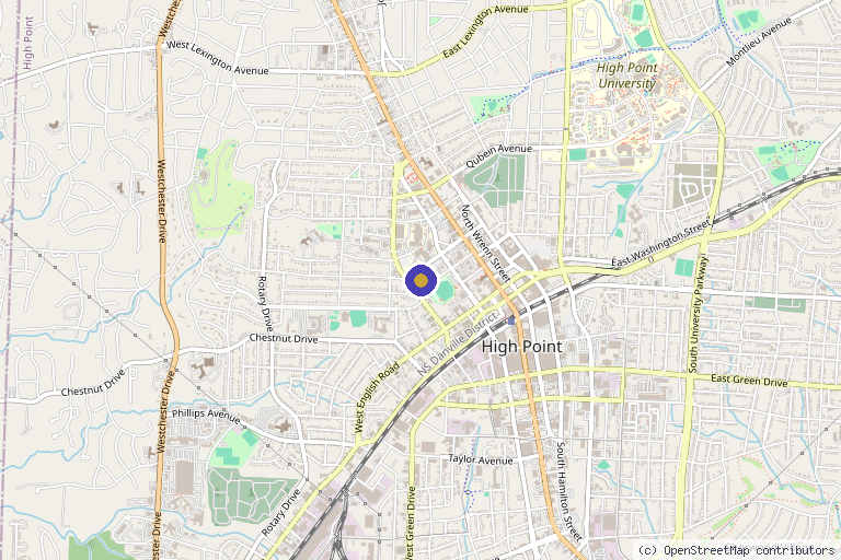 Map showing the location of Apex Orthopaedics Spine & Neurology in High Point, NC