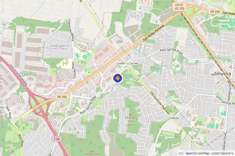 Map showing the location of Sovereign Medicine in Smyrna, TN