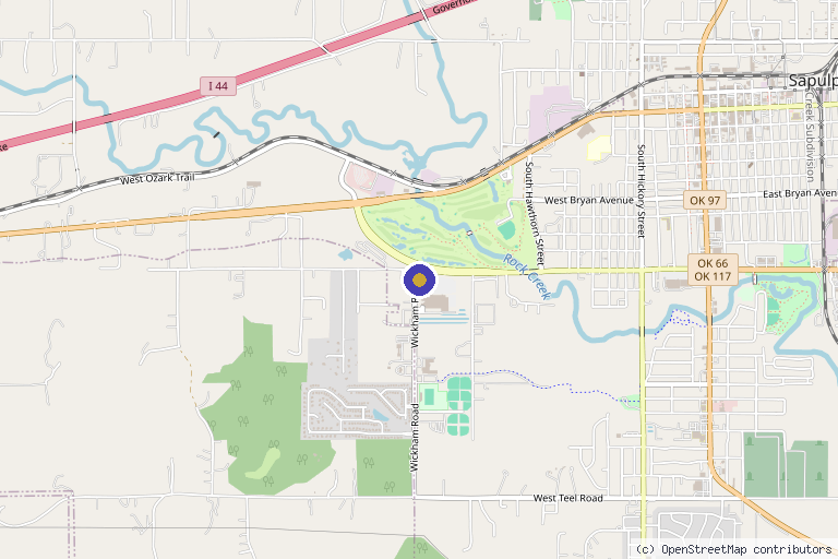Map showing the location of Revolution Health of Tulsa Functional Medicine in Sapulpa, OK
