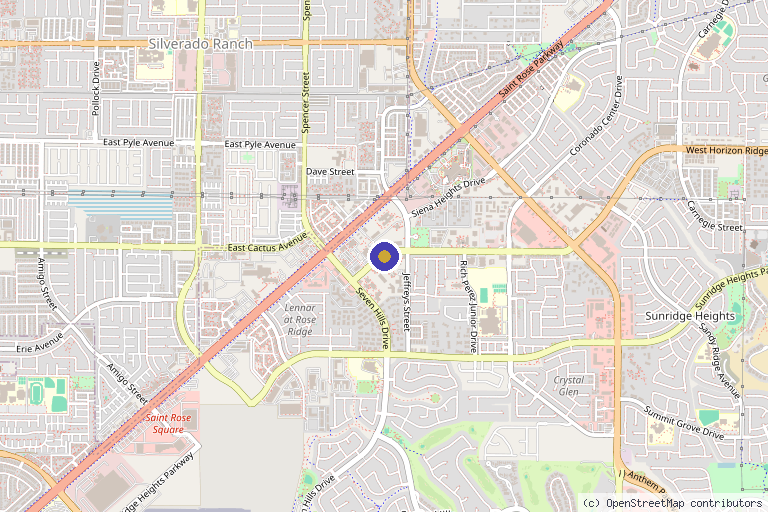 Map showing the location of CellSpark Regenerative Centers in Henderson, NV