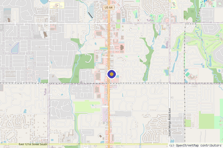 Map showing the location of Align Body & Wellness in Tulsa, OK