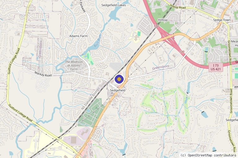 Map showing the location of The Glow Joint in Greensboro, NC