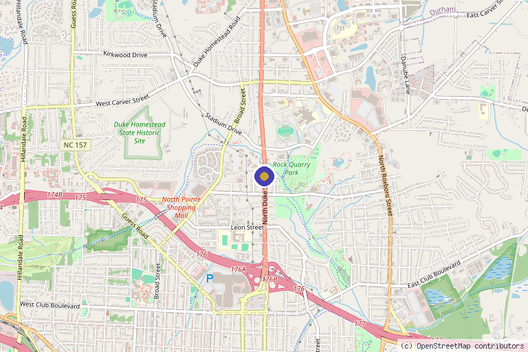 Map showing the location of Regenerative Medical Institute, PLLC in Durham, NC